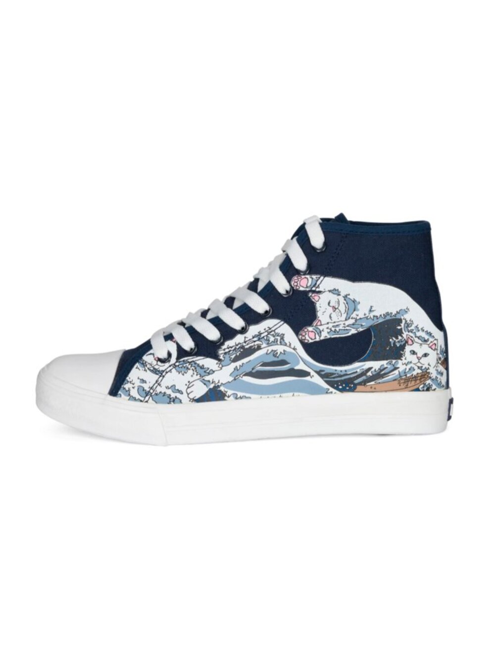 Ripndip High-Top Great Wave Cat Shoes Blue White Women New With Box